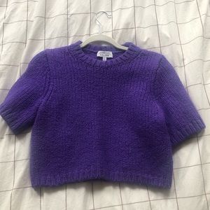 Purple 100% Wool Cropped Sweater & Other Stories